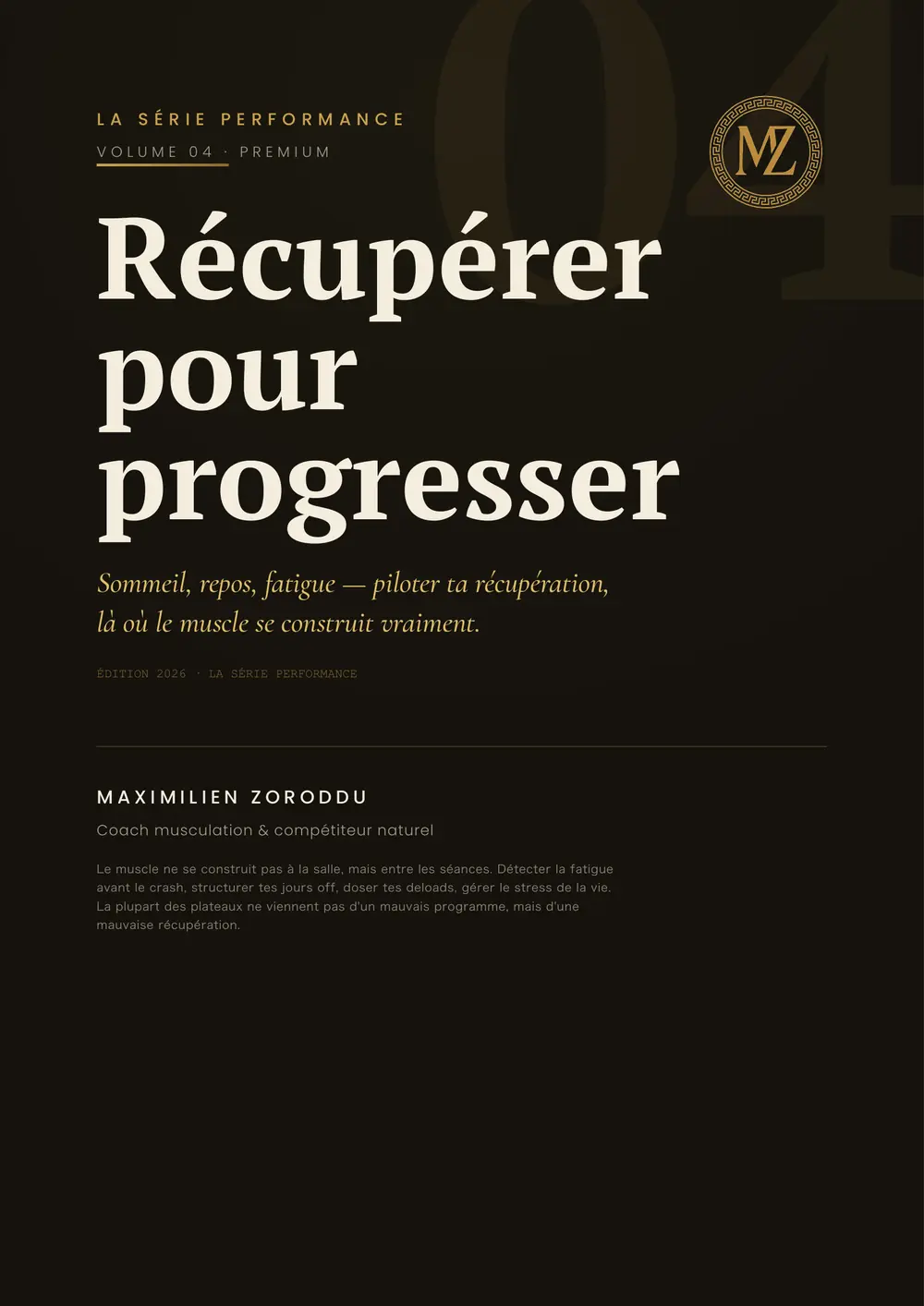 Couverture — Récupérer pour progresser